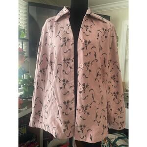 Pink w Black Paisley vines & leaves Jacket 14/16W Business Casual Chic